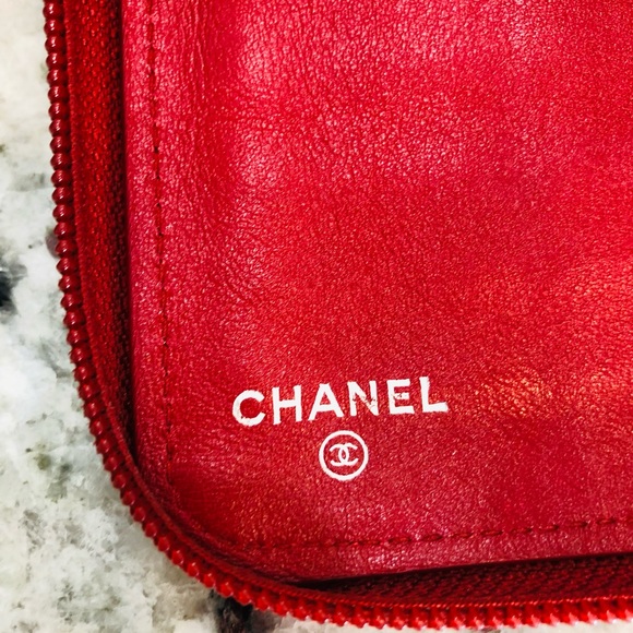Chanel Timeless XL zipped long wallet in red caviar - Picture 11 of 15